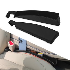 2PCS Car Seat Gap Filler, Car Seat Gap Organizer with Phone Holder, Black Multifunctional Seat Side Gap Filler Stop Things from Dropping, Universal Car Interior Accessories Fit Car SUV Truck