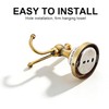 NEWRAIN Towel Hooks for Bathrooms, Wall Mounted Antique Brass Towel