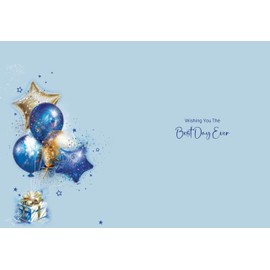 Cherry Orchard | Special Nephew Birthday Card | Blue & Gold Balloons and Stars | Gold Foil Text | Comes with Envelope