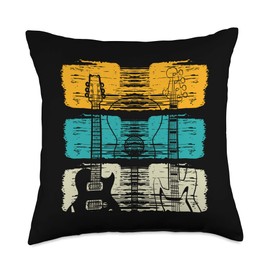 Vintage Pluck Strum Pick Guitar String Instrument Guitar Throw Pillow