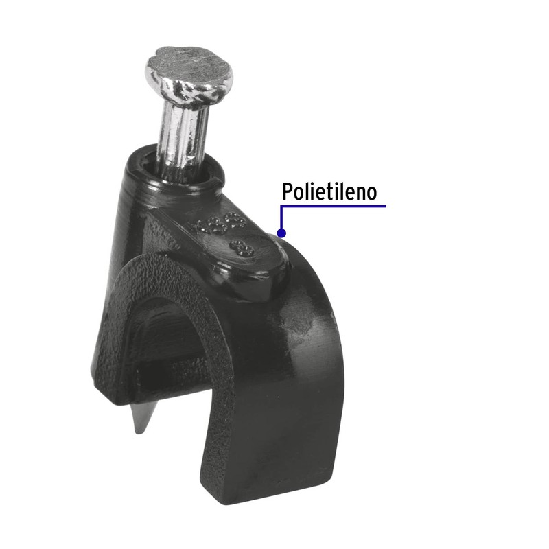 Volteck GCU-8N, Bolsa con 20 grapas negras de 8 mm