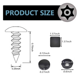 Arwrilt 4 Sets License Plate Screws, License Plate Bolts, Rustproof 304 Stainless Anti Theft License Plate Screw Kits, Universal License Plate Frame Fasteners Kits, for Most Cars Trucks (Black)