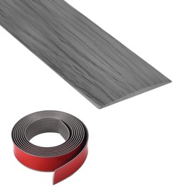 Vinyl Floor Transition Strip, Self Adhesive Floor Cover Strips PVC Laminate Threshold Strip Bar Flat Divider Strip for Joining Floor Gaps, Doorways Threshold, Carpet, 2" Wide (Gray Wood Grain, 10Ft)