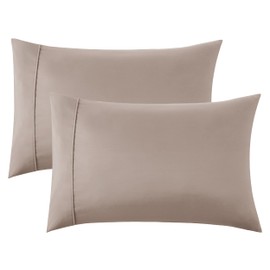 Bedsure Queen Pillowcases Set of 2 - Khaki Pillow Cases Queen Size 2 Pack 20 x 30 inches, Polyester Microfiber, Pillow Case Covers with Envelop Closure