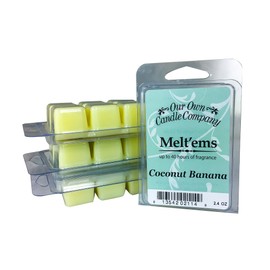 Our Own Candle Company Premium Wax Melt, Coconut Banana, 6 Cubes, 2.4 oz (4 Pack)