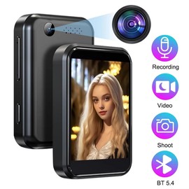 Atelierate Portable MP3 Player Bluetooth 5.4 HiFi Music Player MP3 Touch Screen Speaker Recorder Camera Video Playback