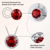 Bestyle Sterling Silver January Birthstone Pendant Necklace for Women Round
