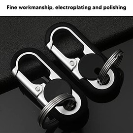 Llavero de anillo doble con muelle Snap,Soporte de llave de metal pesado para llave de enchufe, destornillador, llaves de coche