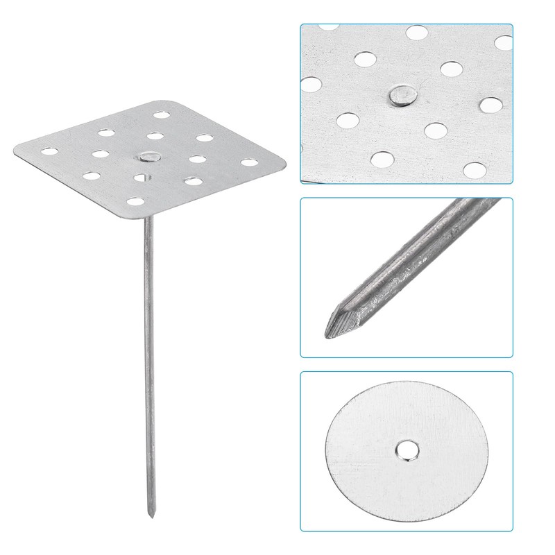 PATIKIL 4 Inch Perforated Insulation Pins with Round Washers, 50