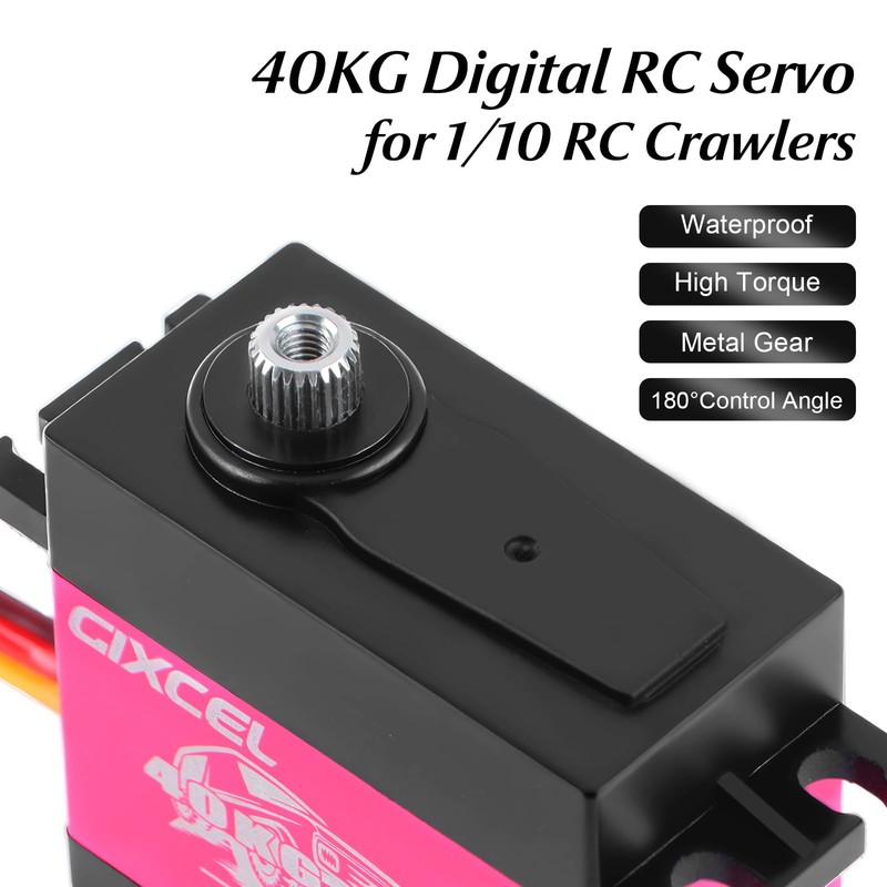 GIXCEL 40KG High Torque Digital RC Servo, Waterproof Metal Gear