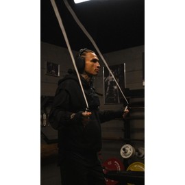 BOXROPE PVC 15% 복싱용으로 만들어진 줄넘기 얽히기 어려운 통상의 로프보다 BOXROPE PVC 15% Jump Rope Designed for Boxing, Less Likely to Get Tangled than Standard Ropes, 화이트 (높이 182.9cm(6피트 2피트) 이상)