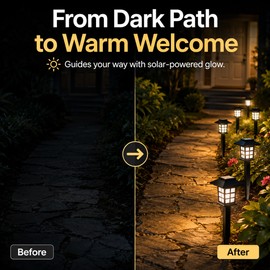 Solar Pathway Lights for Outdoor Walkways – 8-Pack Waterproof LED Garden Lights for Yard, Patio & Driveway