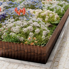 SnugNiture 3 Rolls Corrugated Metal Garden Edging,8" x 20' Landscape Edging Border,Sturdy Metal Lawn Edging for Landscaping, Garden,Flower Bed and Yard(Total 60 Ft)