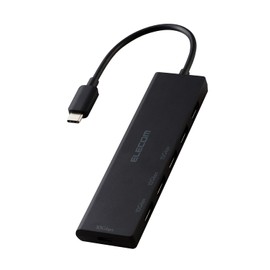 Elecom U3HC-H060BK 6-in-1 USB Hub, USB-C Connection, USB-A x 5 (USB 3.2 Gen2 x 3, USB 2.0 x 2), USB-C x 1, Black