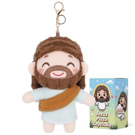 FunisFun - Llavero de peluche de Jesús, mini muñeca de peluche de Jesús, idea de regalo divertida para bautizo, Pascua, Navidad, fiesta cristiana