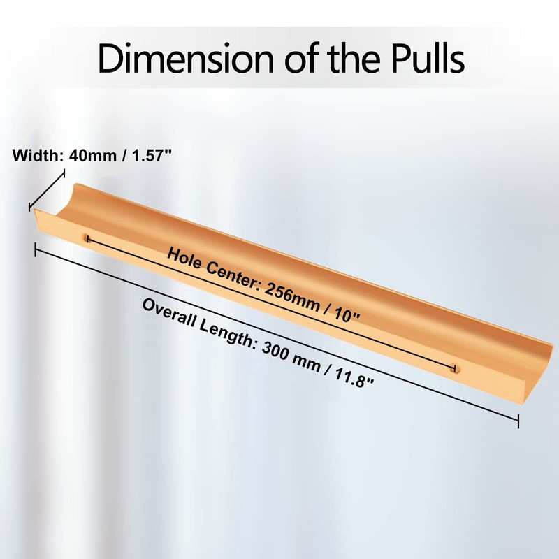 Cjueiom 6 Pack Concealed Kitchen Cupboard Handles 256mm Hole Center