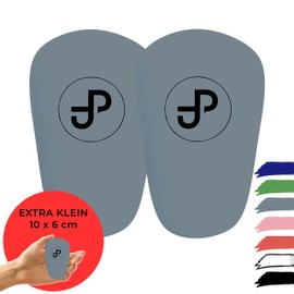 JDP Mini Shin Pads, Extra Small Shin Pads, Football, Men, Non-Slip Mini Shin Pads, Children's Football, Shin Pads, Small, Shin Pads for Football, 10 x 6 cm, Grey