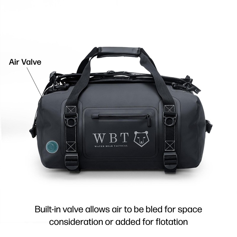 Water Bear Tactical Waterproof 40L Backpack/Duffel (40L, Black)
