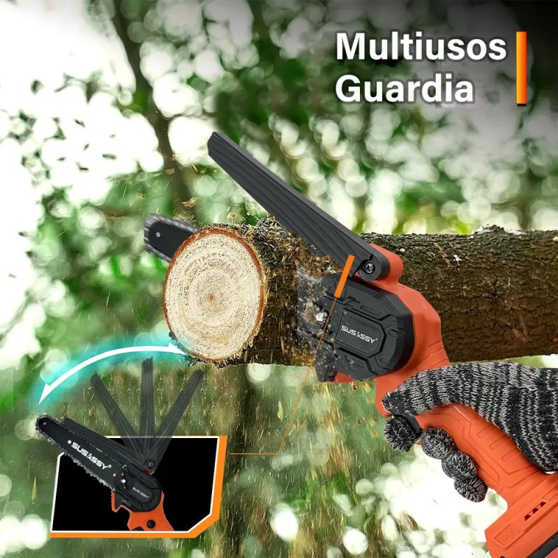 Mini Motosierra Electrica Inalambrica Mano Portatil 6 Inch Color Naranja