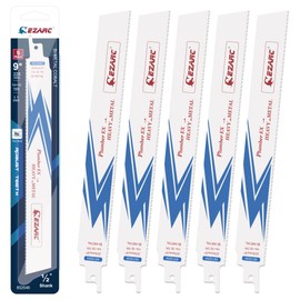 EZARC Reciprocating Saw Replacement Blade 14/18 Mount, 8.9 inches (225 mm), Bimetal, 8% Cobalt, Iron, Copper, Aluminum, Etc., Metal Cutting Work, Dismantling, Pack of 5