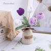 Framendino, Cute Crochet Woven Tulips Finished Hand Simulation Plant Flowers