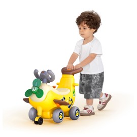 BLF FUN 4 in 1 Ride On Toy Cars for Kids, Banana Airplane Toddlers Push Car for with Light and Music, Walker Sliding Car for Baby 1-3 Christmas Birthday Gifts