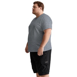 Big and Tall T Shirts for Men, Oversize Cotton Crew Neck T-Shirts, Short Sleeve Pullover Casual Loose Basic Tee Tops 4XL-8XL Gray