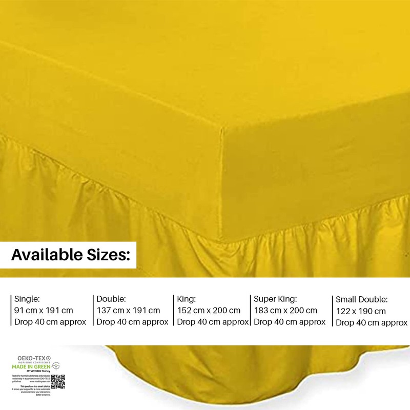 DTEX HOMES Luxury Extra Deep Frilled Valance Fitted Sheets single