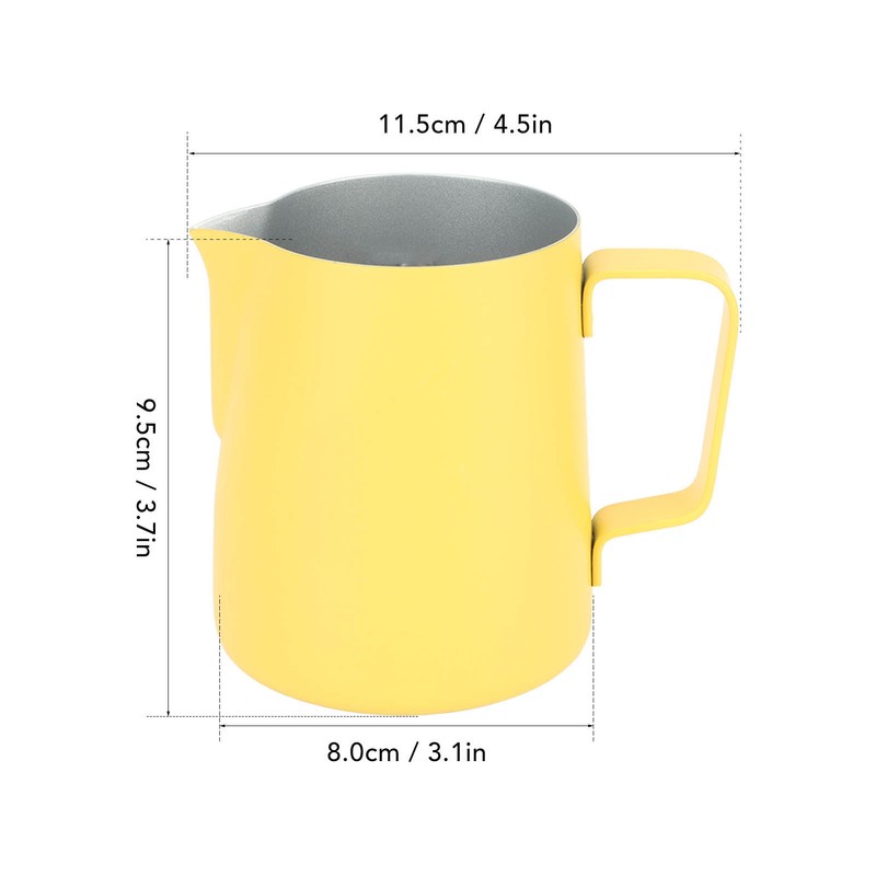 Milk Frothing Pitcher Stainless Steel 380ml Pointed Spout Milk Froth