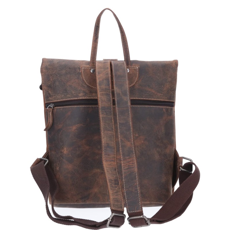 The Skandinavian Brand Women's Leather Backpack Mixed Colours 30 Brown,