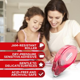 XFasten Adhesive Roller for Scrapbooking, 8mm x 30ft 4-Pack Double Sided Glue Tape Roller, Scrapbook Supplies for Adults, Photo Tape for Scrapbooking