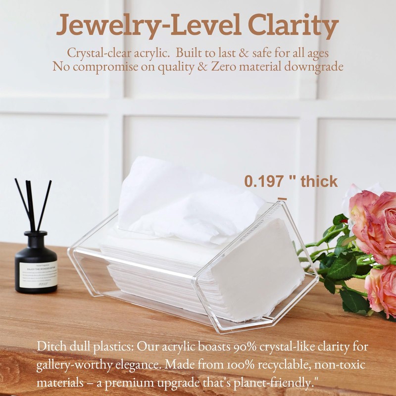 Acrylic Tissue Box Holder Rectangle - 2025 Unique Clear Tissue