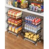 OKZEST 3-Tier Rolling Pantry Floor Organizer and Storage Cart with