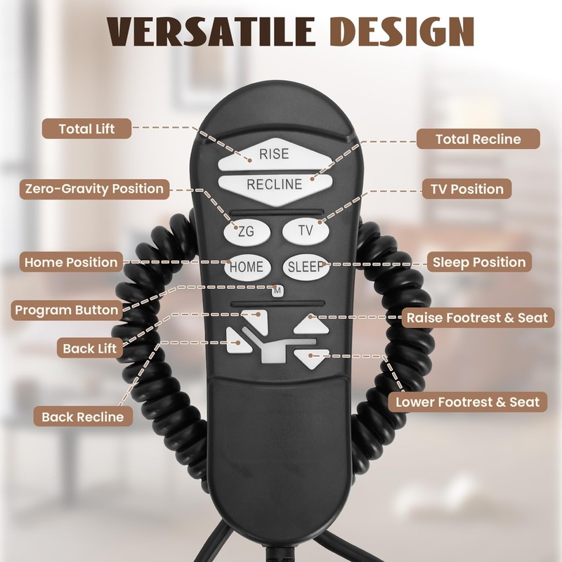 ZKAD-5 5-Pin Lift Chair Remote, Compatible with Golden & Ultra