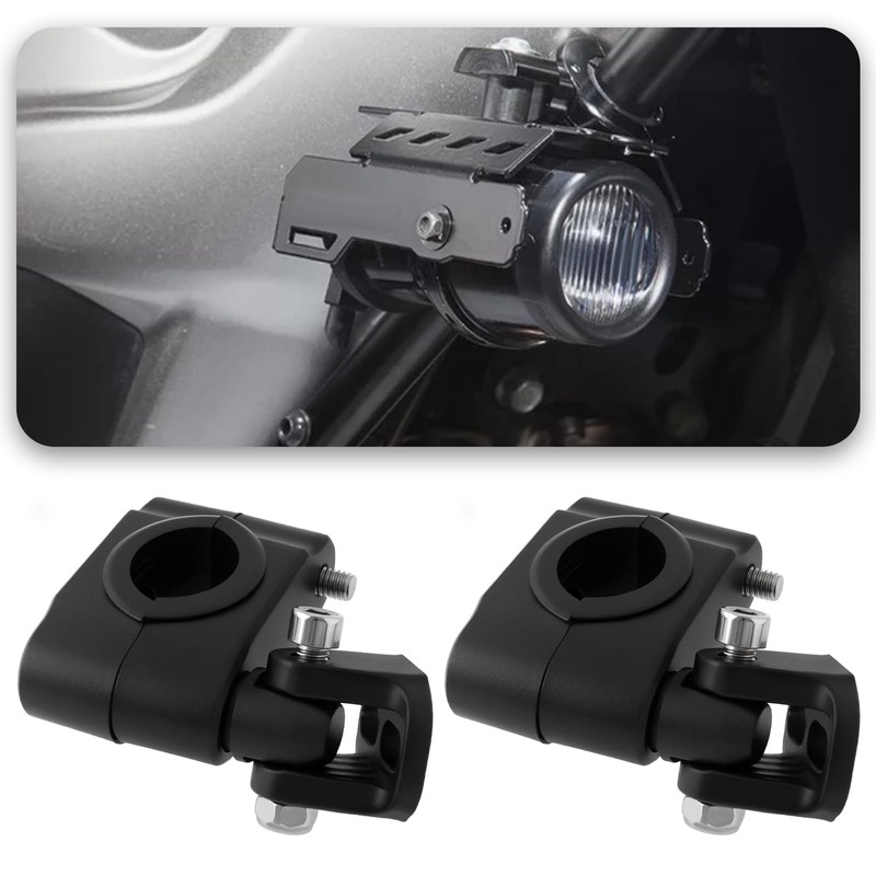 ECSiNG 2 Piece Motorcycle Crash Bar Light Holder for 18-32mm