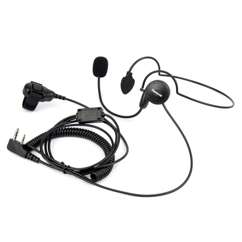ORetevis Walkie Talkie Earphone Microphone Headset with PTT Black