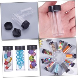 Operitacx 40pcs Transparent Storage Tubes with Lid for Beads and Supplies Empty Containers for Projects and Travel High Impact Resistance