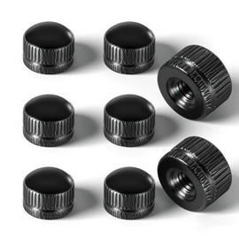 Screw Caps for Light Fixtures, Metal M4 Threaded Cap Nuts, 0.25 inch in Height x 0.35 inch in Diameter, 8 Packs Replacement for Outdoor Light, Pendant, Wall Sconce, Chandelier, Ceiling Lights (Black)