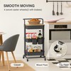 DTK 3 Tier Utility Rolling Storage Cart with Cover Board,