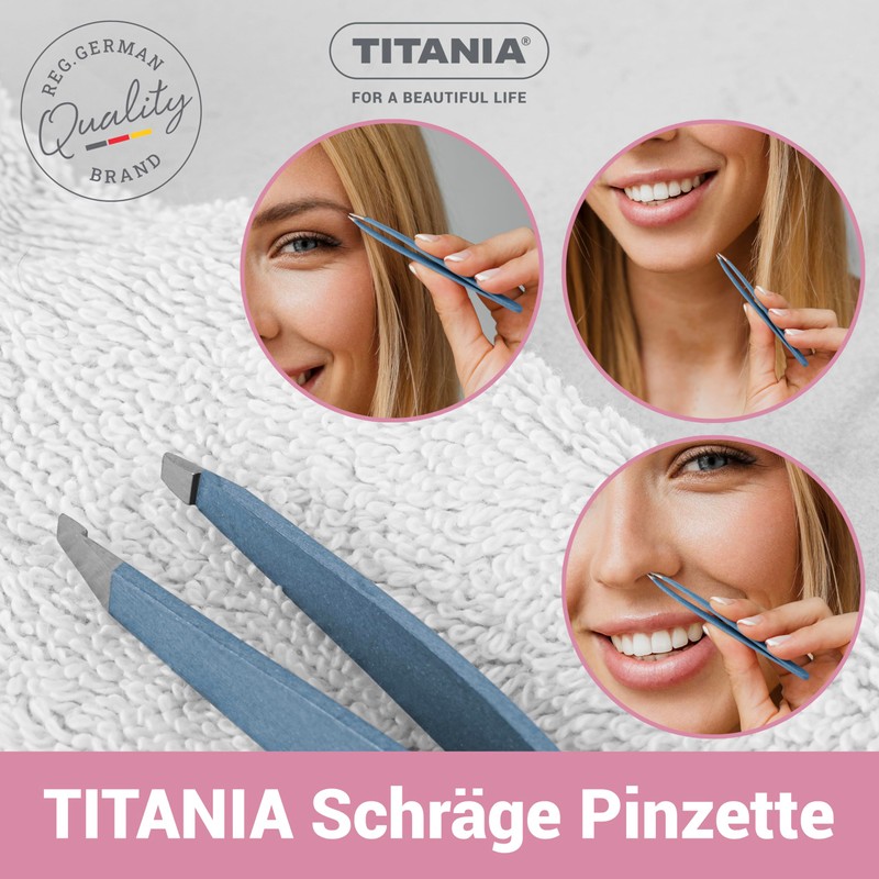 TITANIA® Tweezers Set - Stainless Slicker Tweezers with Slant Tip