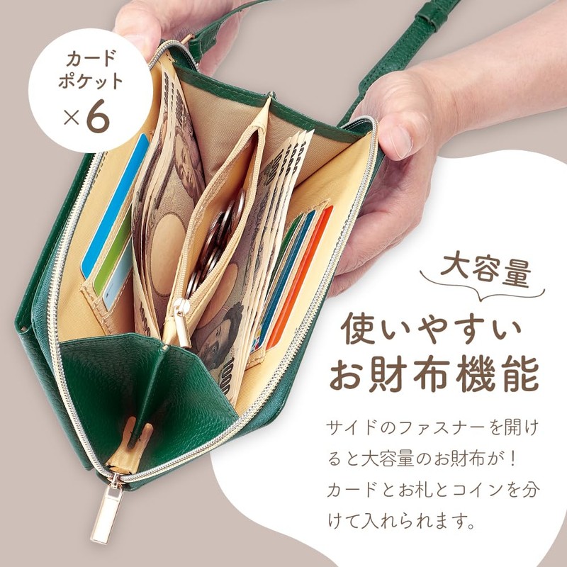 iMedia Women's Shoulder Bag, Smartphone Shoulder Pouch, Camel