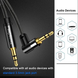 Yeung Qee 3.5mm Aux Cable 0.5M, 3.5mm Male to Male Stereo Audio Cable Audio Auxiliary Cord for Headphones, Car, Laptops,Android Smart Phones& More (50CM/1.5FT)