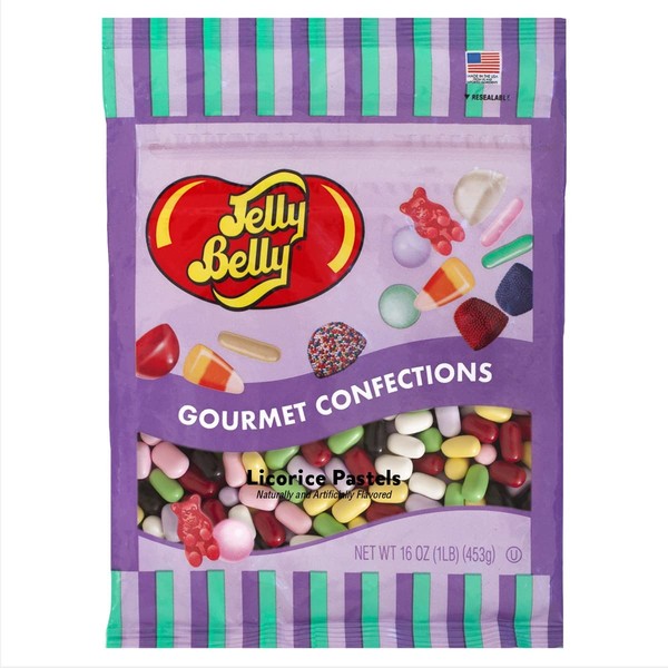 Jelly Belly Licorice Pastels Candy - 1 Pound (16 Ounces) Resealable Bag - Genuine, Official, Straight from the Source