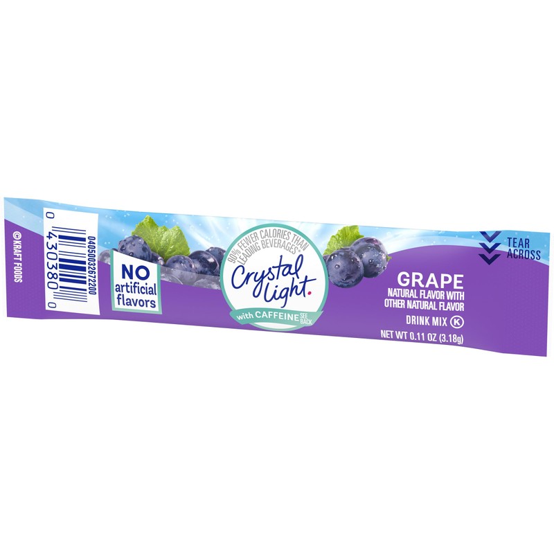 Crystal Light Grape Naturally Flavored Powdered Drink Mix with Caffeine,