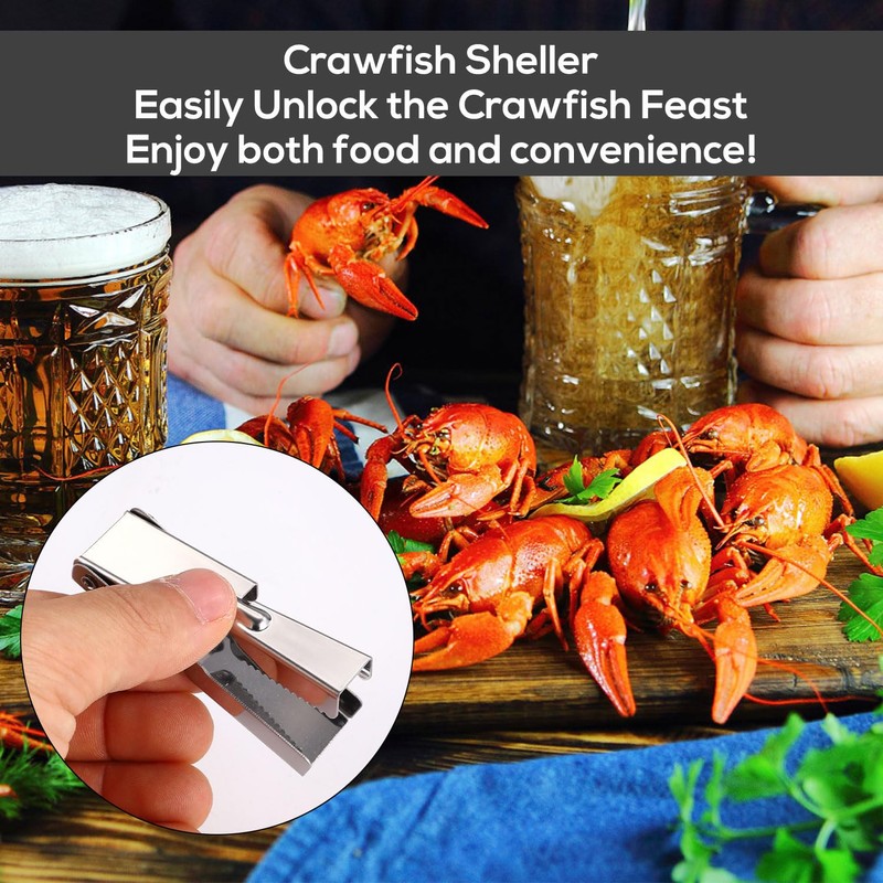 Lyreh 4pcs Crayfish Peeler Tool, Stainless Steel Crawfish Sheller Device