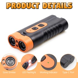 Anti Barking Device for Dogs Ultrasonic Stop Bark Stopper Deterrent Devices with 2 Modes and LED Flashlight Safe Trainning Dogs Indoor Outdoor Effective for Small Medium Large Dogs