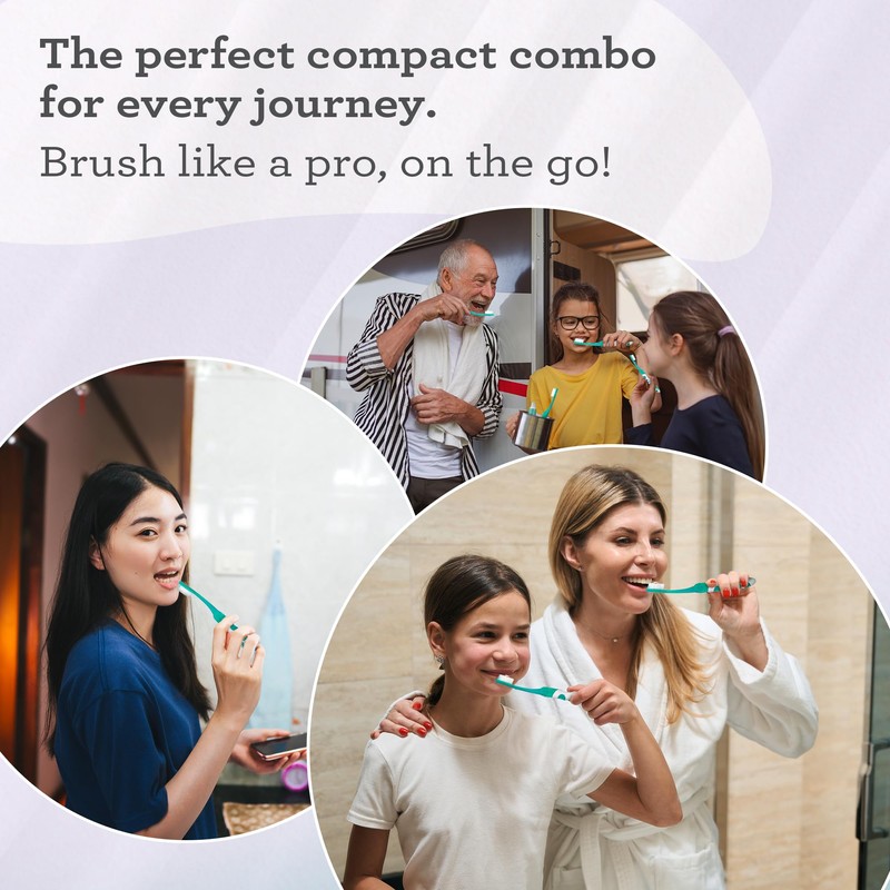 GuruNanda Folding Toothbrush with Built-in Cover & Toothpaste with Hydroxyapatite,