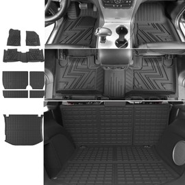 xipoqix Floor Mat Trunk Mat Backrest Mat Compatible with 2011-2021 Jeep Grand Cherokee Cargo Liners Replacement for 2011-2021 Jeep Grand Cherokee Accessories(Rear Trunk Mat+Backrest Mat+Floor Mats)