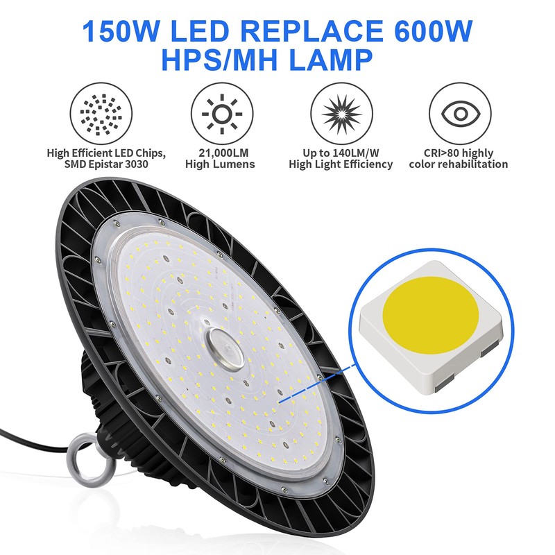 LED High Bay Light 150W 21000 LM with US Plug