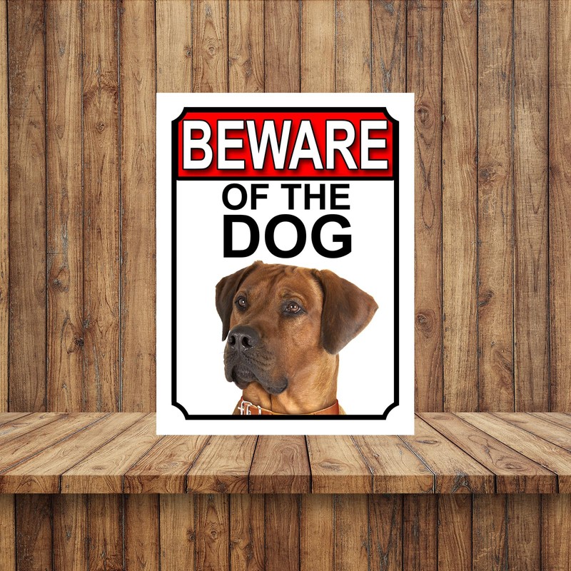 SHAWPRINT BEWARE OF THE DOG METAL GATE SIGN RHODESIAN RIDGEBACK